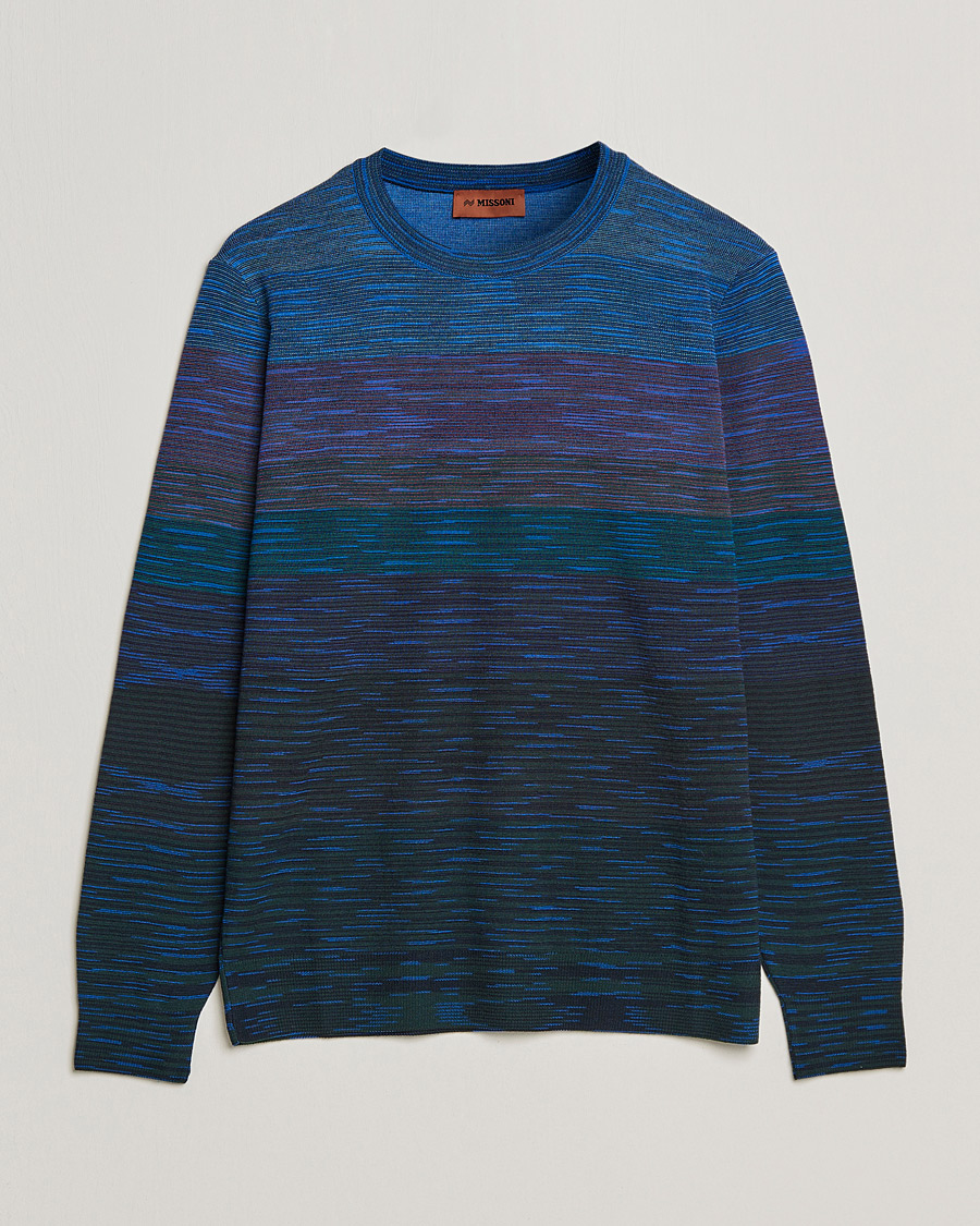 Men | Sweaters & Knitwear | Missoni | Striped Wool Sweater Navy/Purple