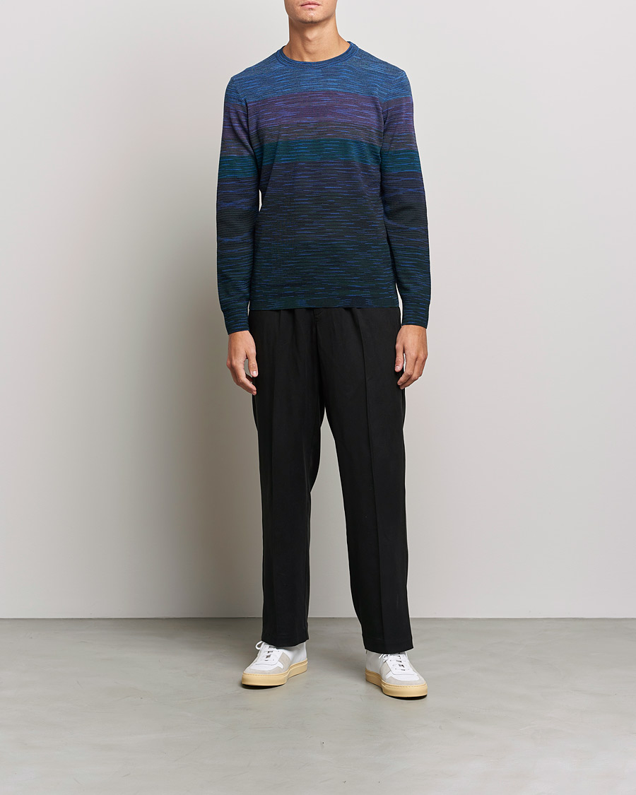 Men | Sweaters & Knitwear | Missoni | Striped Wool Sweater Navy/Purple