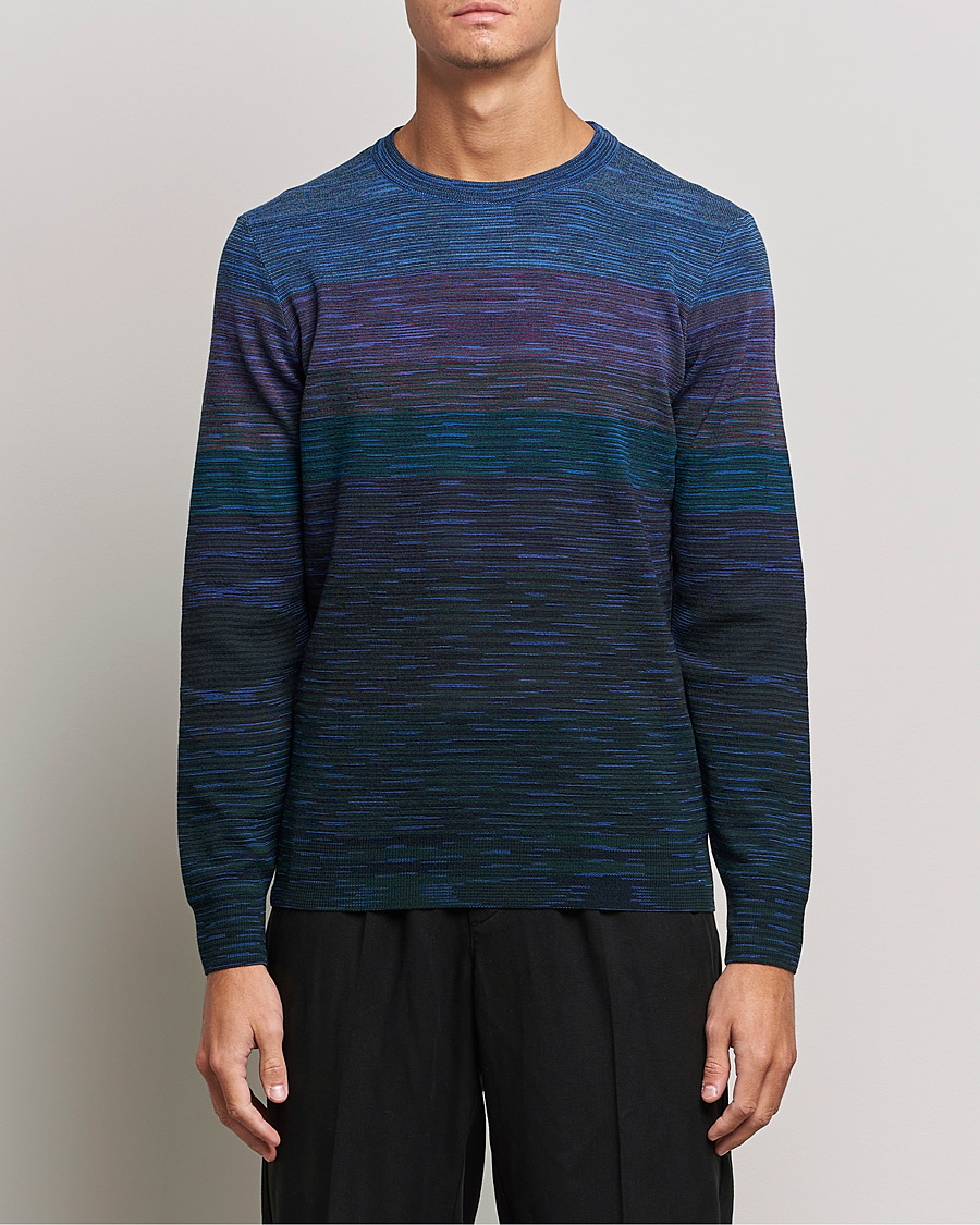 Men | Sweaters & Knitwear | Missoni | Striped Wool Sweater Navy/Purple