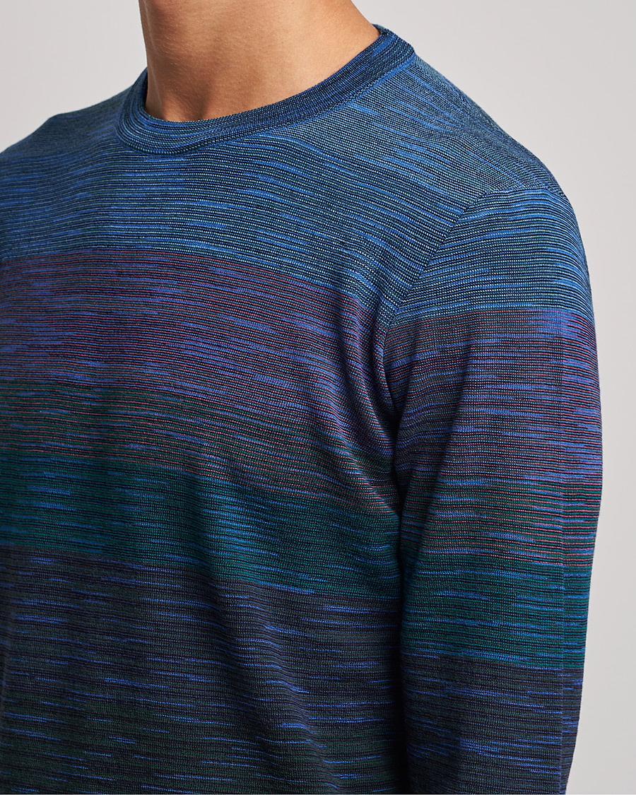 Men | Sweaters & Knitwear | Missoni | Striped Wool Sweater Navy/Purple