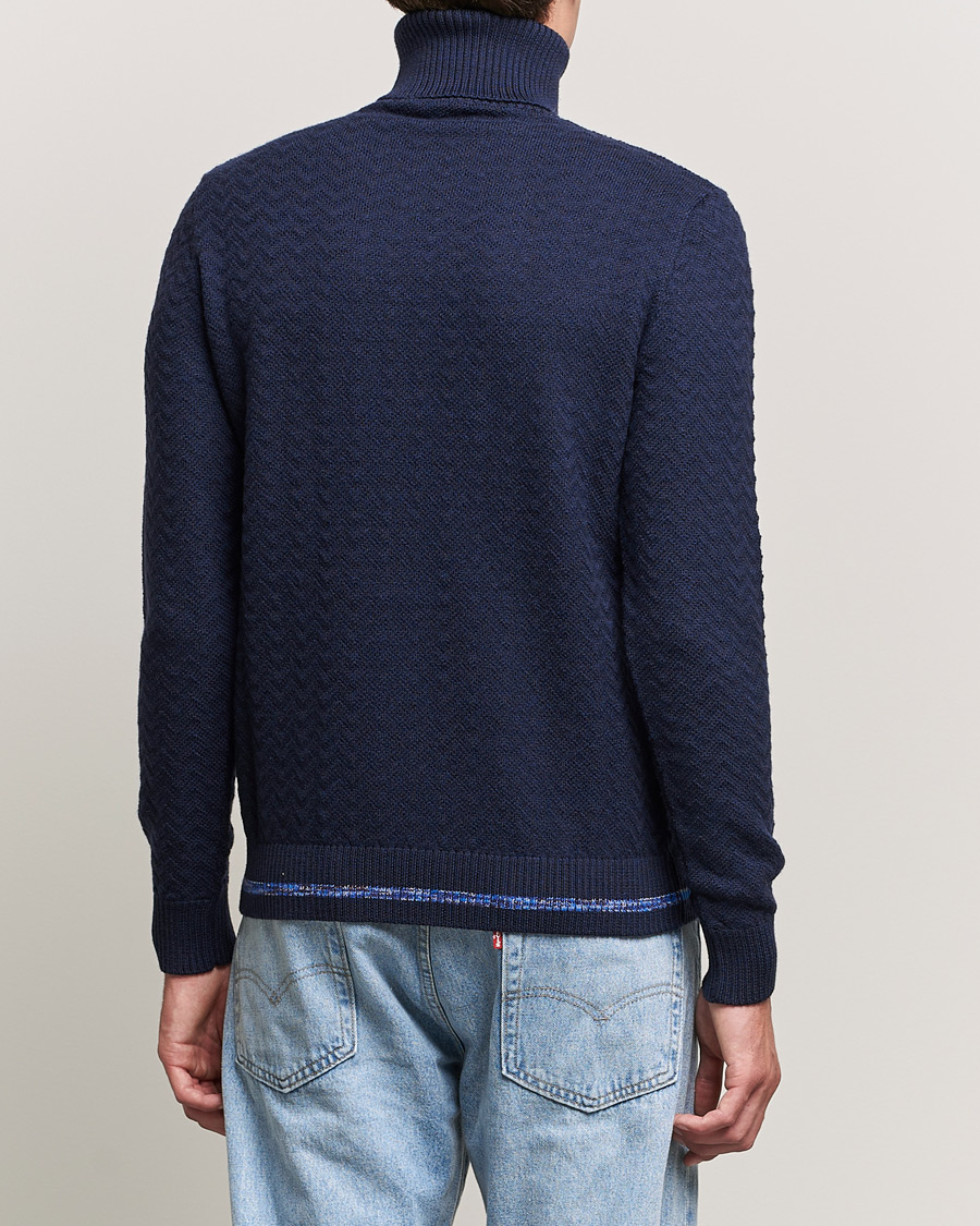 Men | Sweaters & Knitwear | Missoni | Patchwork Chevron Turtleneck Navy