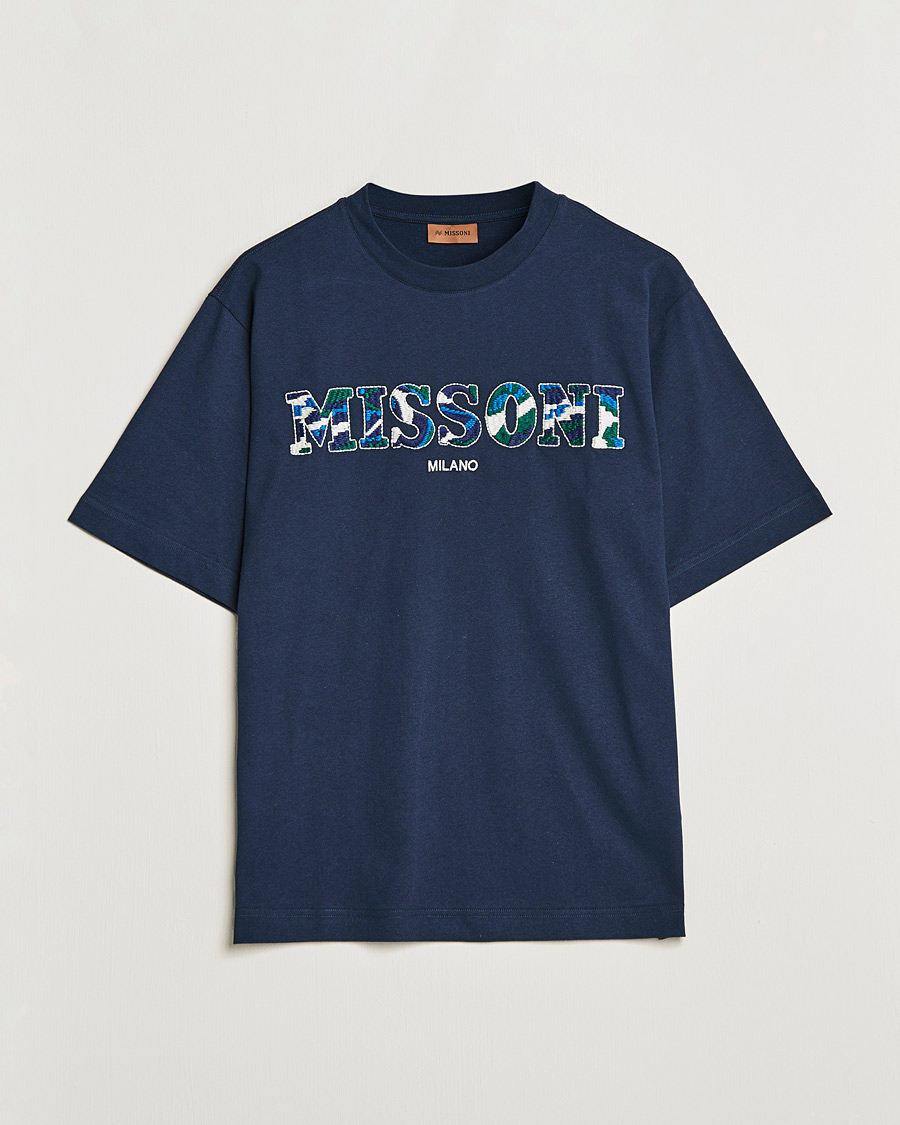 Men | T-Shirts | Missoni | Embroidered Logo T-Shirt Dark Blue