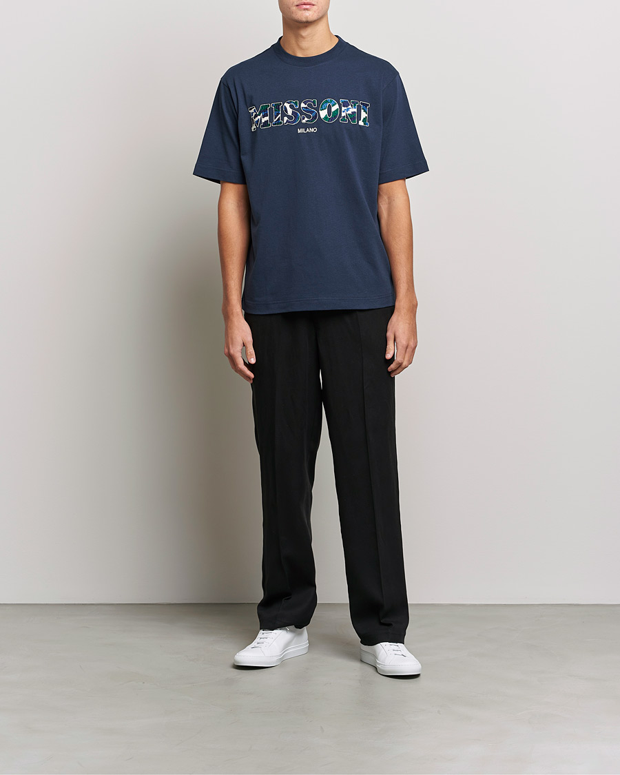 Men | T-Shirts | Missoni | Embroidered Logo T-Shirt Dark Blue