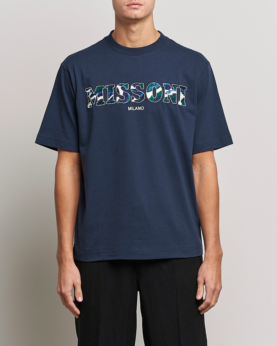 Men | Missoni | Missoni | Embroidered Logo T-Shirt Dark Blue