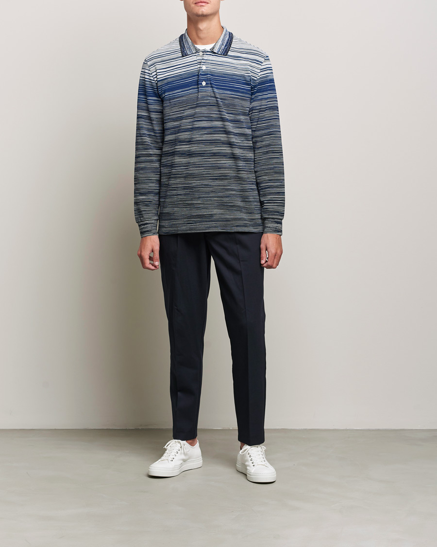 Men | Sweaters & Knitwear | Missoni | Fiammato Piquet Polo Navy/White