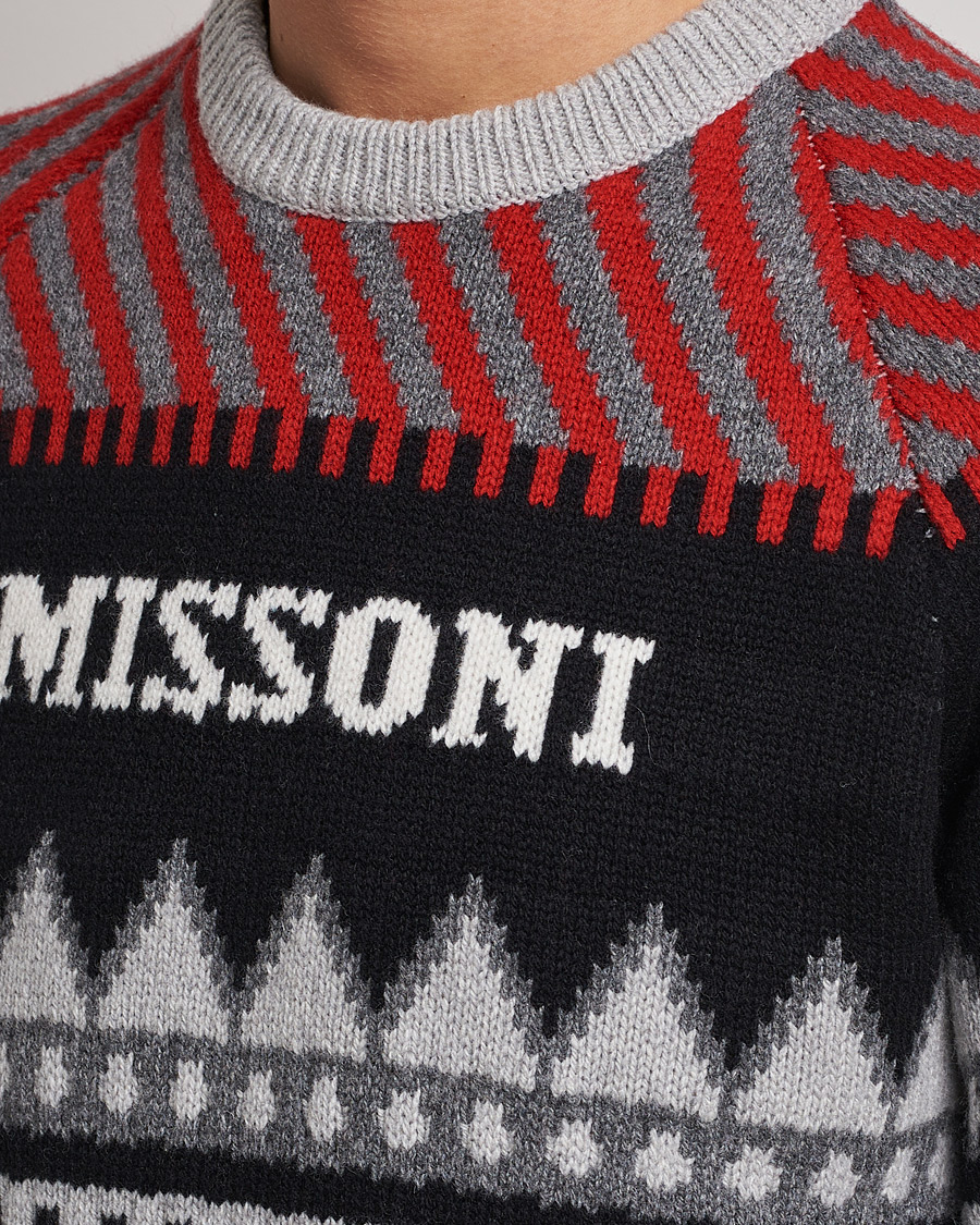 Men | Sweaters & Knitwear | Missoni | Mountain Calling Jacquard Sweater Grey/Red