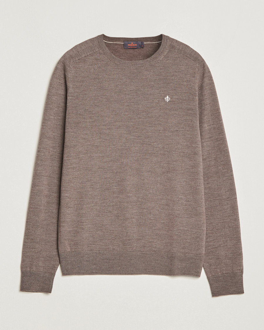 Men | Sweaters & Knitwear | Morris | Merino O-neck Brown