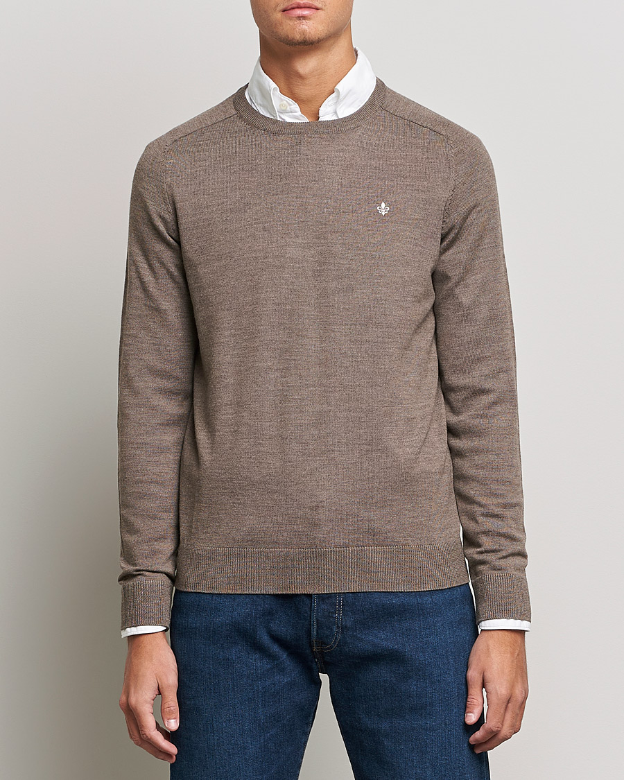 Men | Sweaters & Knitwear | Morris | Merino O-neck Brown