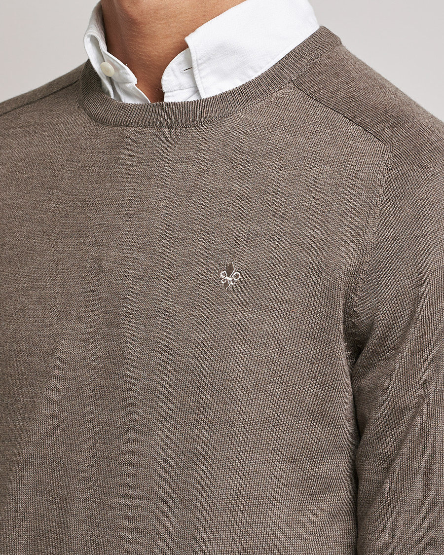 Men | Sweaters & Knitwear | Morris | Merino O-neck Brown