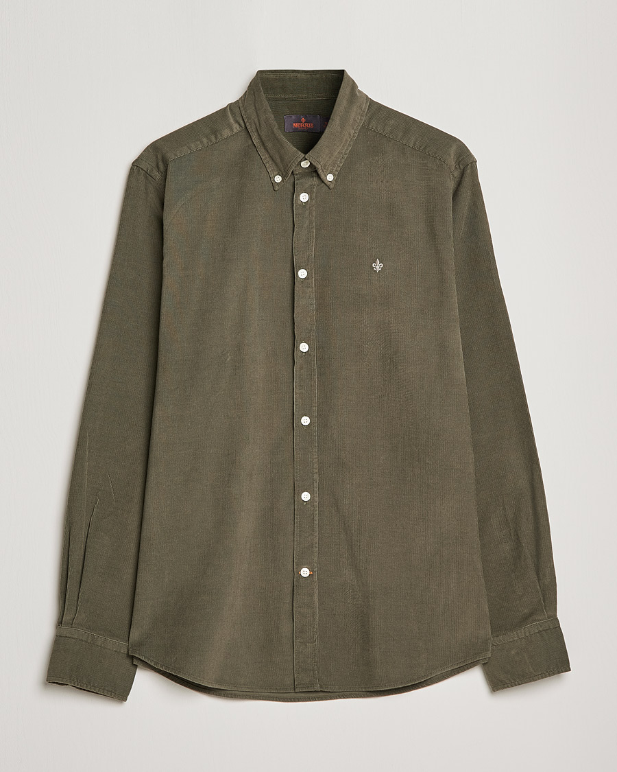 Men | Shirts | Morris | Douglas Corduroy Button Down Shirt Olive