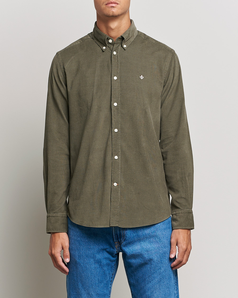 Men | Shirts | Morris | Douglas Corduroy Button Down Shirt Olive