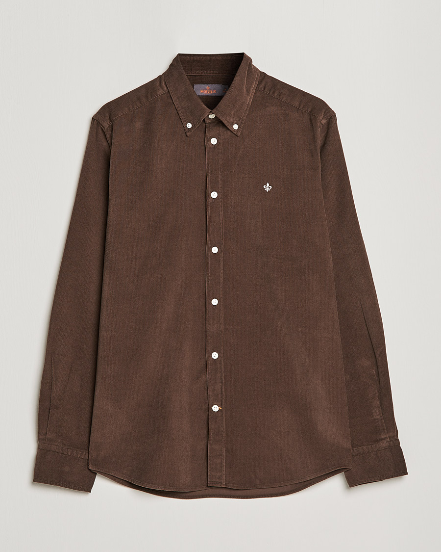 Men | Shirts | Morris | Douglas Corduroy Button Down Shirt Dark Brown