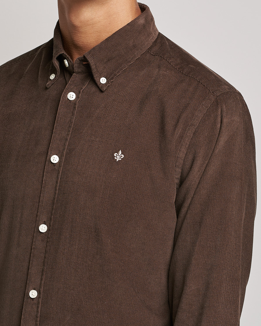 Men | Shirts | Morris | Douglas Corduroy Button Down Shirt Dark Brown