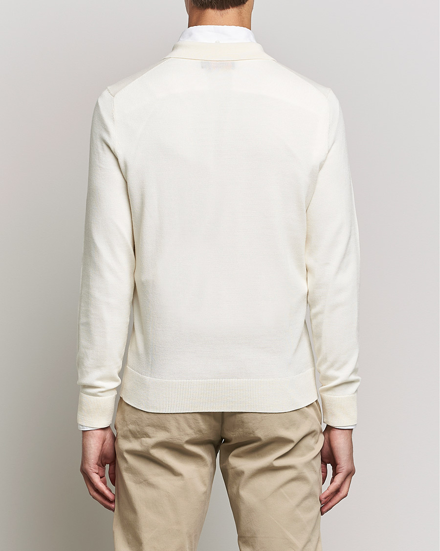 Men | Sweaters & Knitwear | Morris | Delon Merino Knitted Polo Shirt Off White
