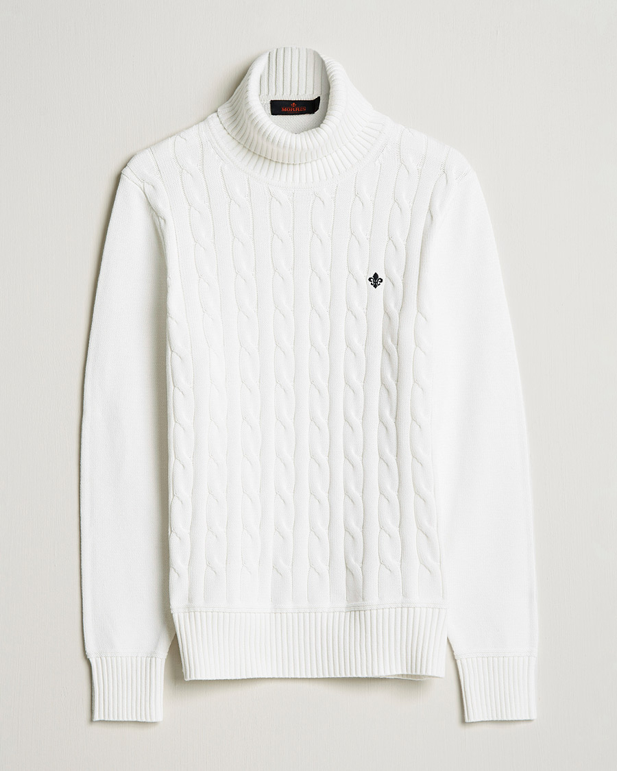Men | Sweaters & Knitwear | Morris | Edmond Cable Rollneck Off White