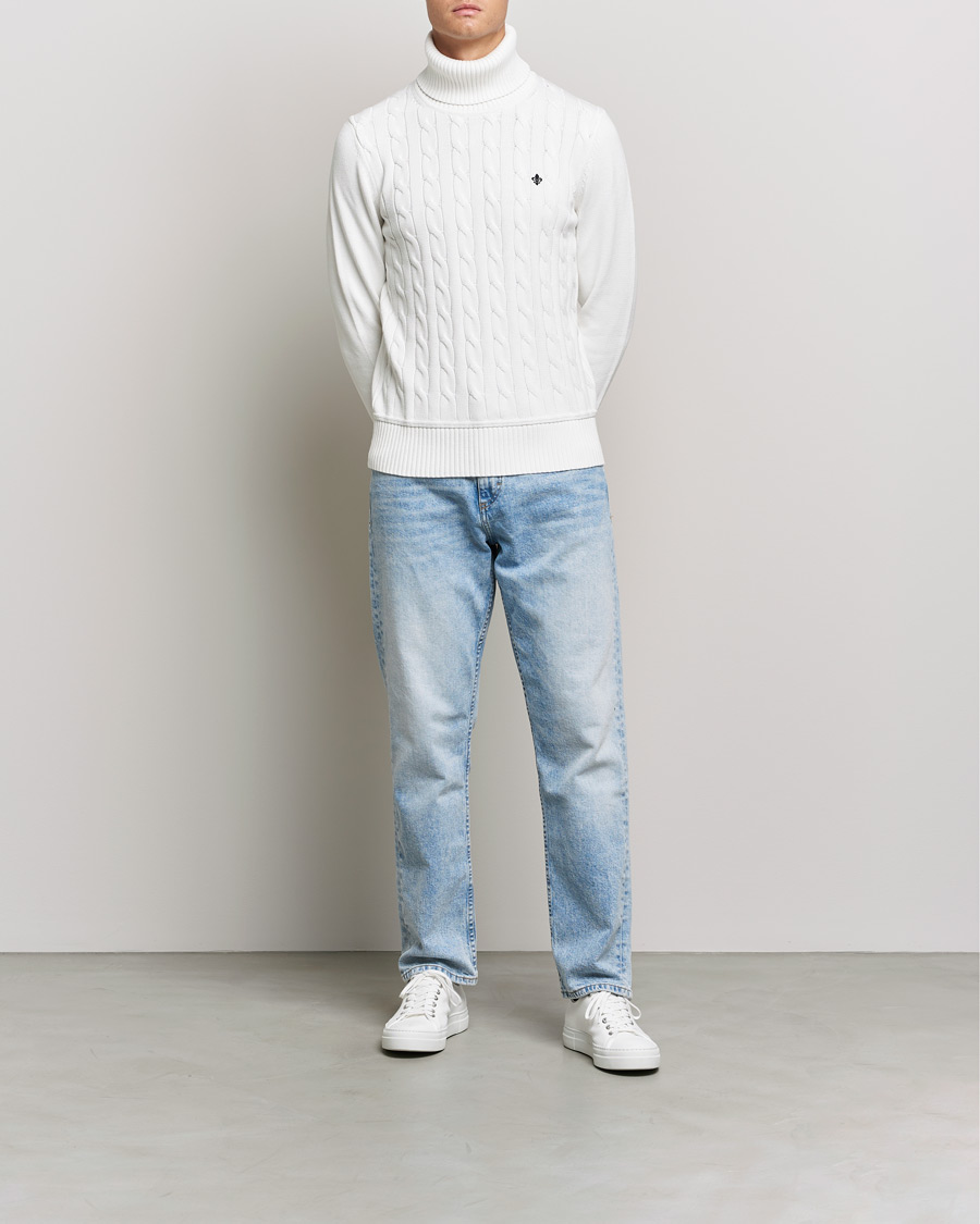 Men | Sweaters & Knitwear | Morris | Edmond Cable Rollneck Off White