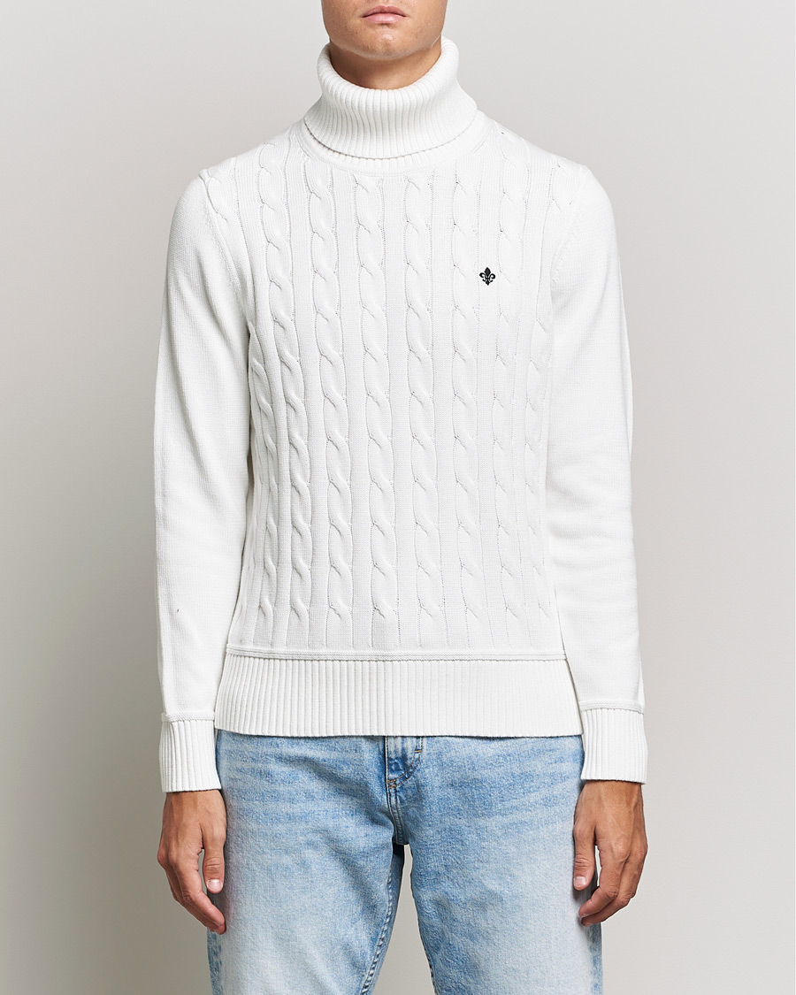 Men | Sweaters & Knitwear | Morris | Edmond Cable Rollneck Off White