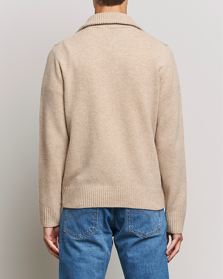 Men | Sweaters & Knitwear | Morris | Kieran Wool Half Zip Khaki