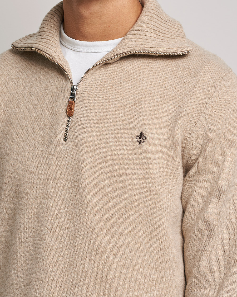 Men | Sweaters & Knitwear | Morris | Kieran Wool Half Zip Khaki