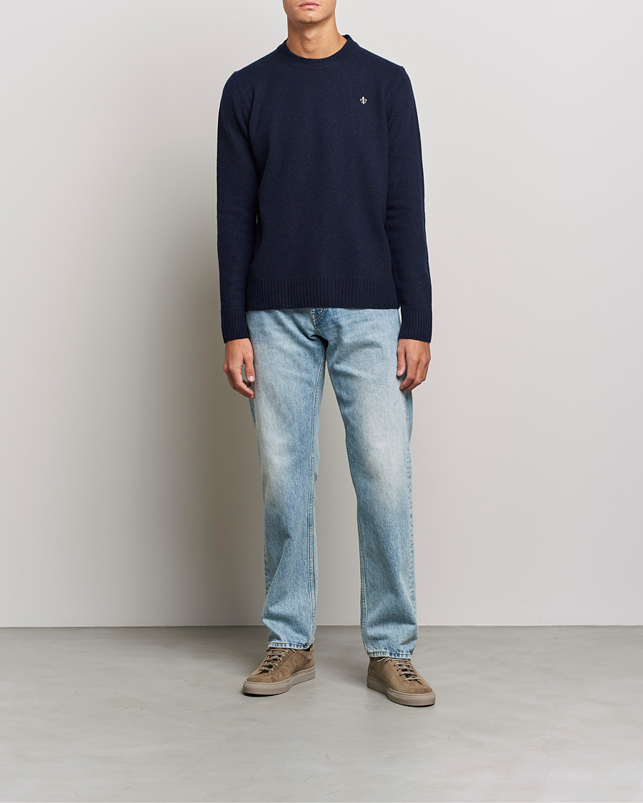 Men | Sweaters & Knitwear | Morris | Kieran Wool Crew Neck Navy