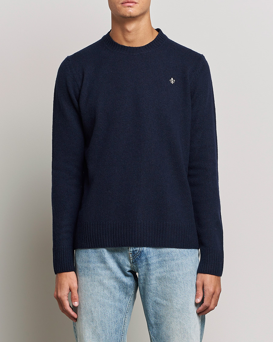 Men | Sweaters & Knitwear | Morris | Kieran Wool Crew Neck Navy