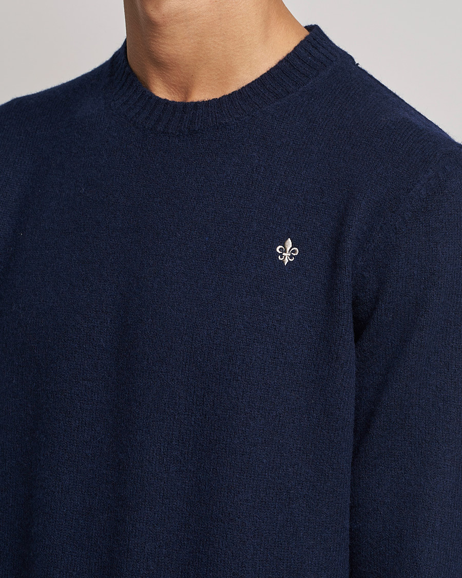 Men | Sweaters & Knitwear | Morris | Kieran Wool Crew Neck Navy