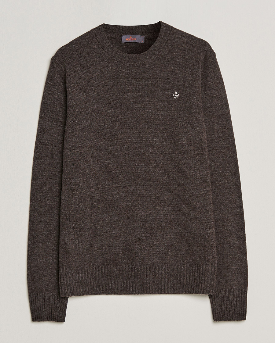 Men | Sweaters & Knitwear | Morris | Kieran Wool Crew Neck Brown