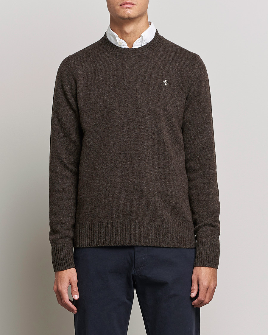 Men | Sweaters & Knitwear | Morris | Kieran Wool Crew Neck Brown