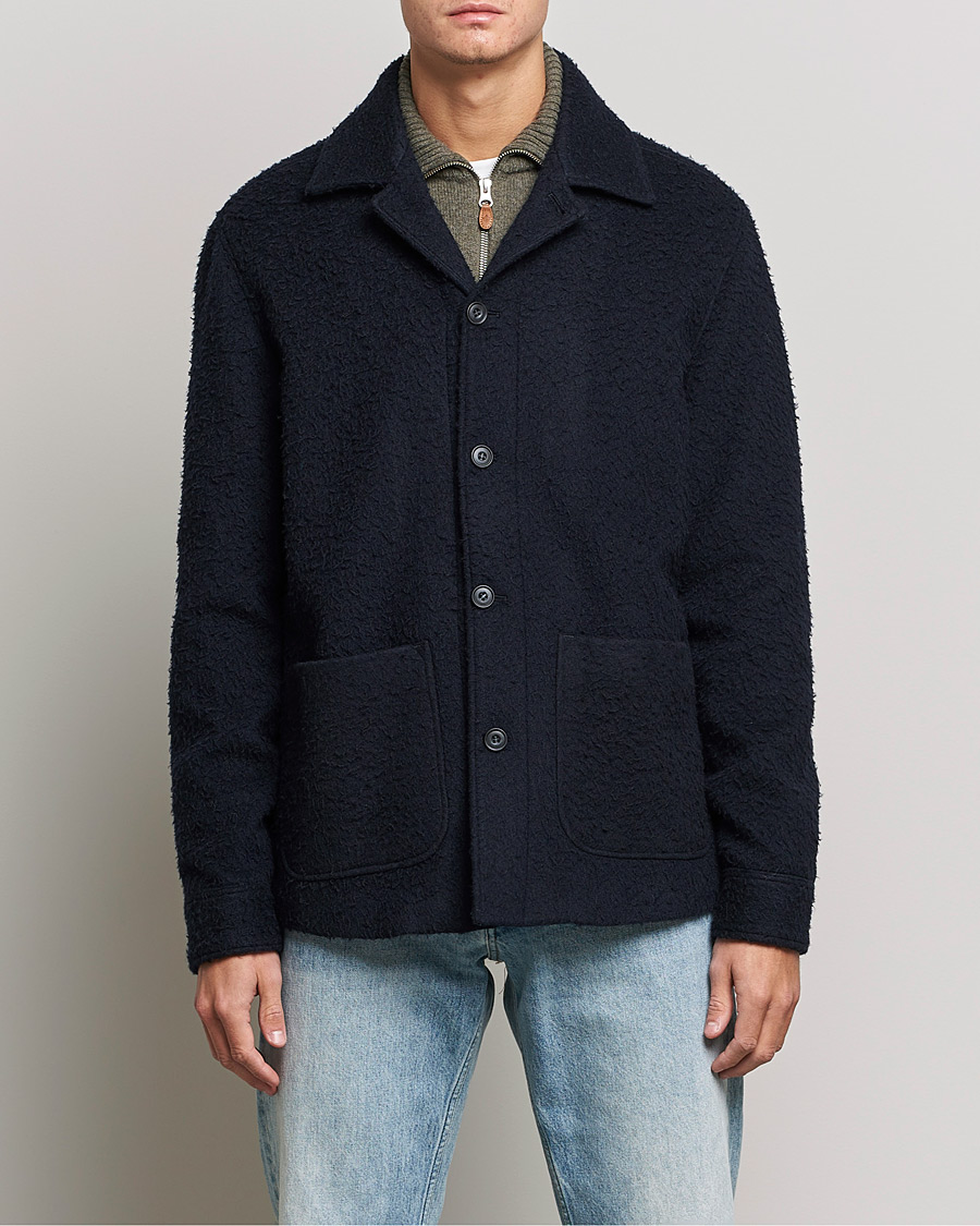 Men | Coats & Jackets | Morris | Shaggy Shirt Jacket Navy