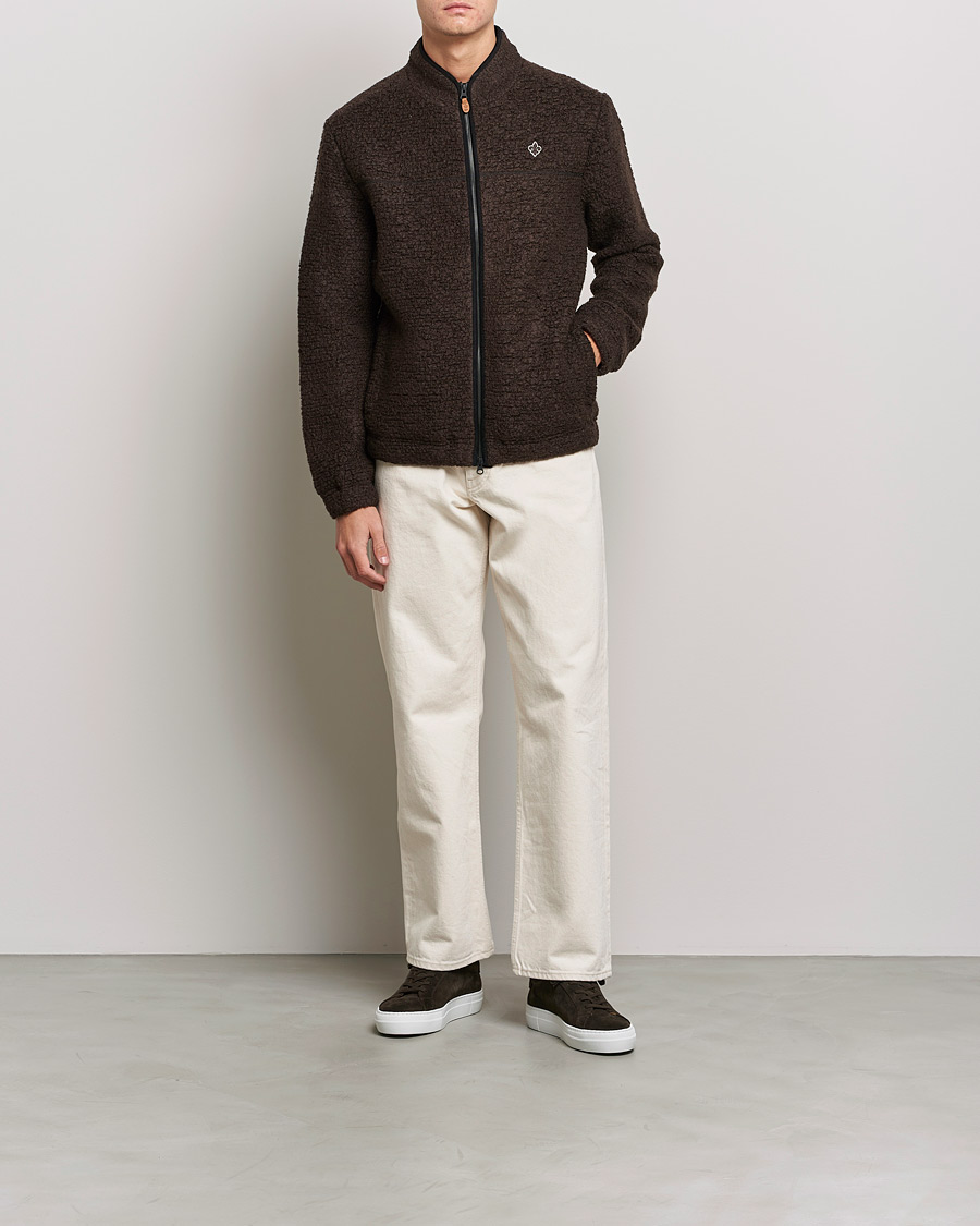 Men | Sweaters & Knitwear | Morris | Chadwick Pile Jacket Dark Brown