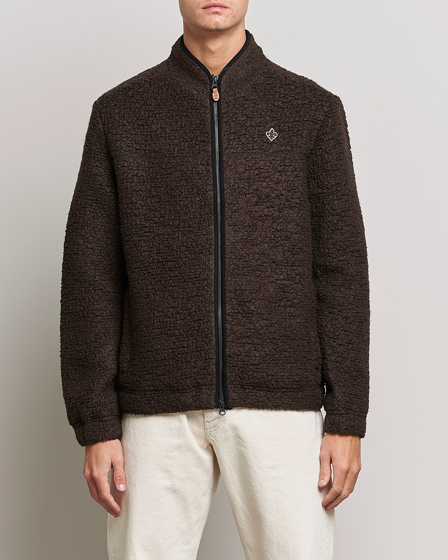 Men | Sweaters & Knitwear | Morris | Chadwick Pile Jacket Dark Brown