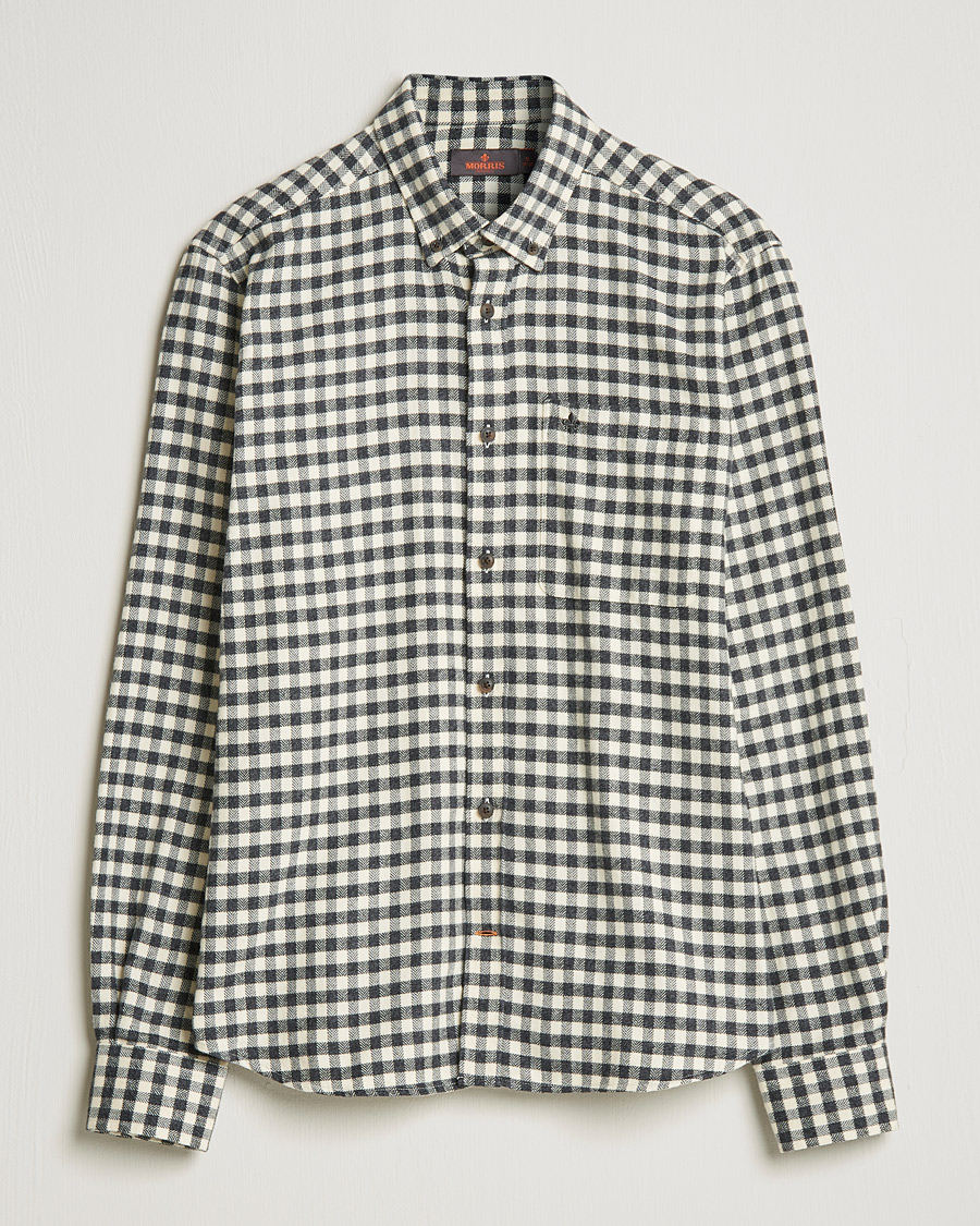 Men | Shirts | Morris | Brushed Twill Checked Shirt Grey/White