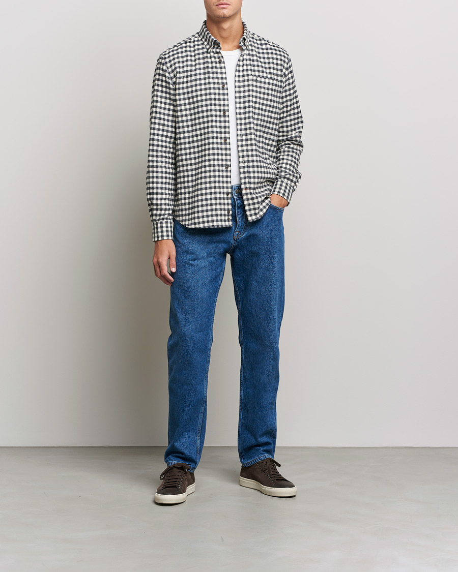 Men | Shirts | Morris | Brushed Twill Checked Shirt Grey/White