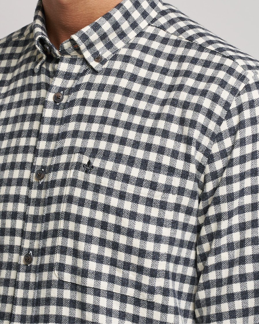Men | Shirts | Morris | Brushed Twill Checked Shirt Grey/White