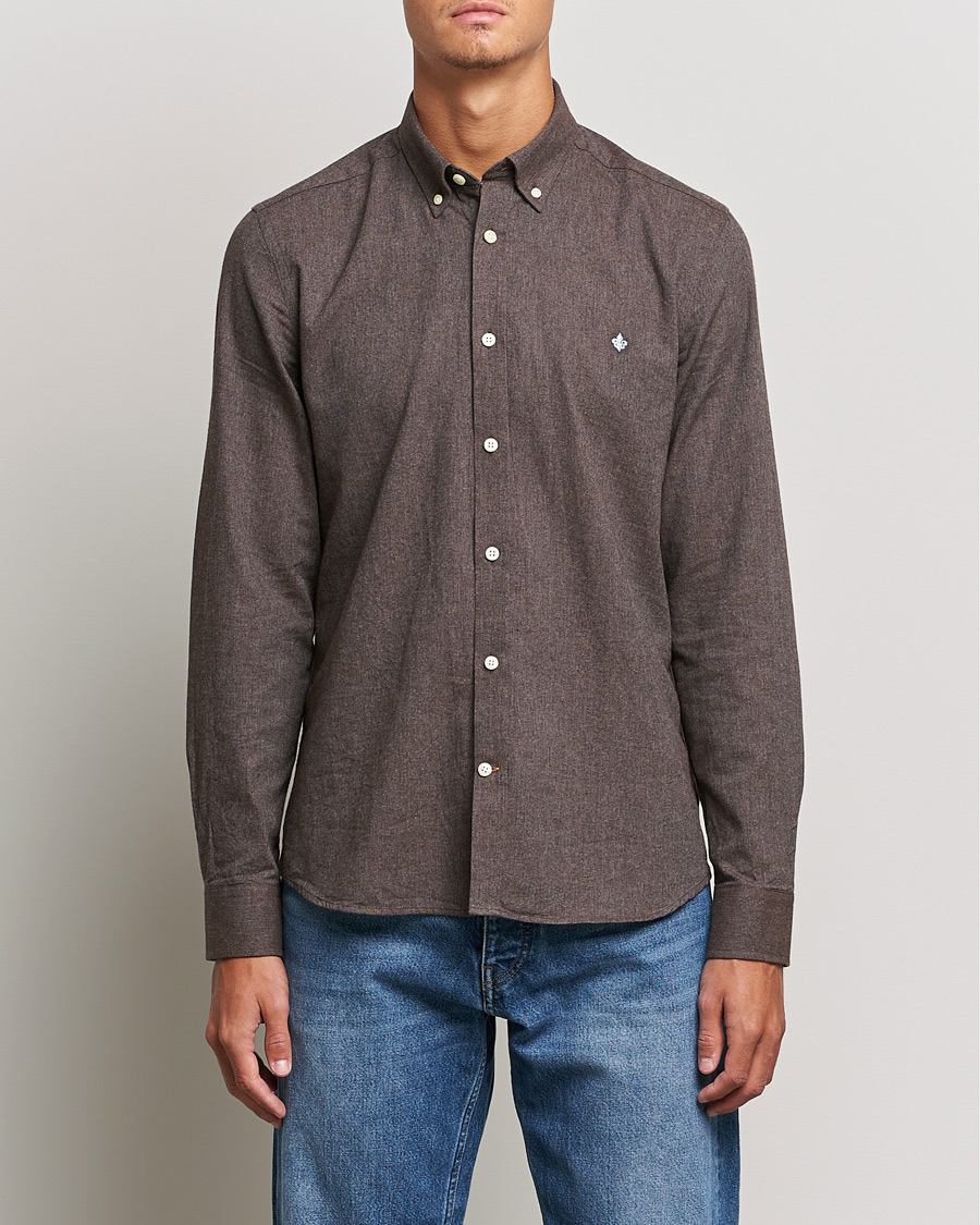 Men | Shirts | Morris | Watts Flannel Button Down Shirt Dark Brown