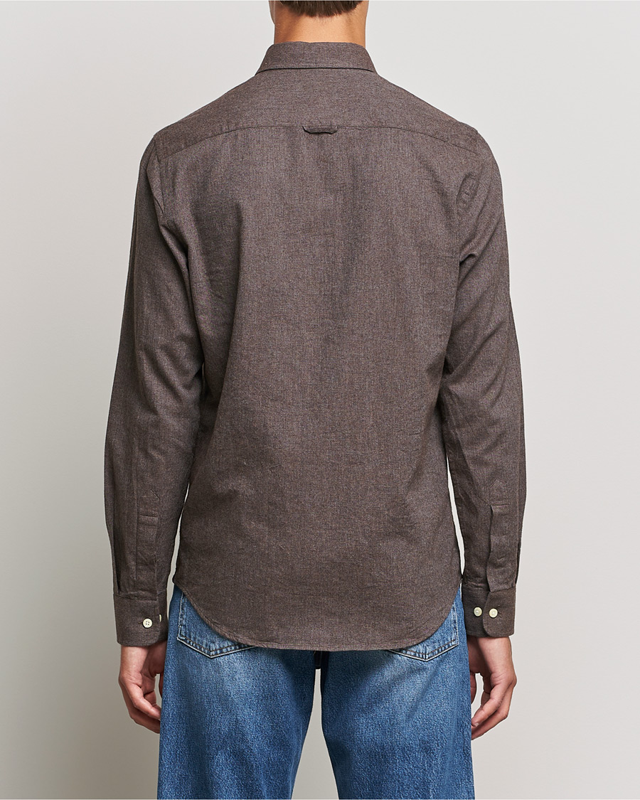 Men | Shirts | Morris | Watts Flannel Button Down Shirt Dark Brown