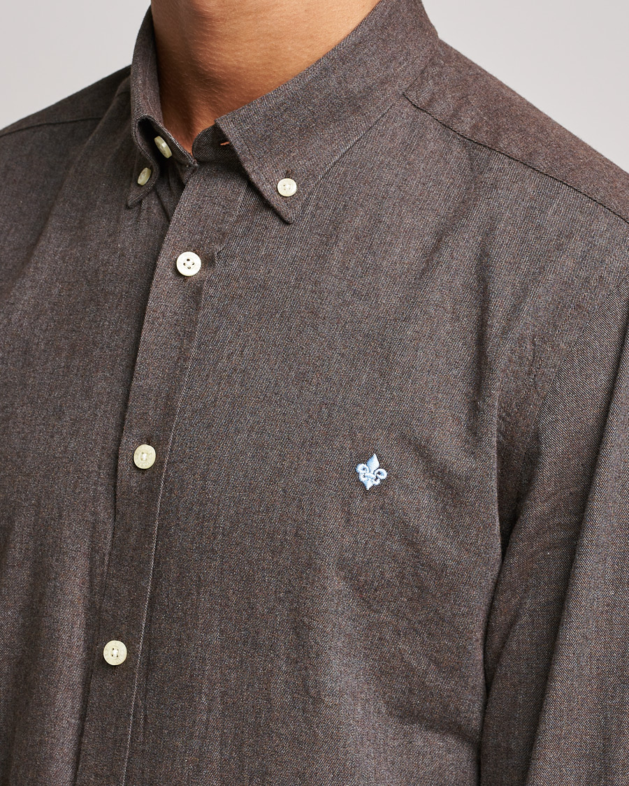 Men | Shirts | Morris | Watts Flannel Button Down Shirt Dark Brown