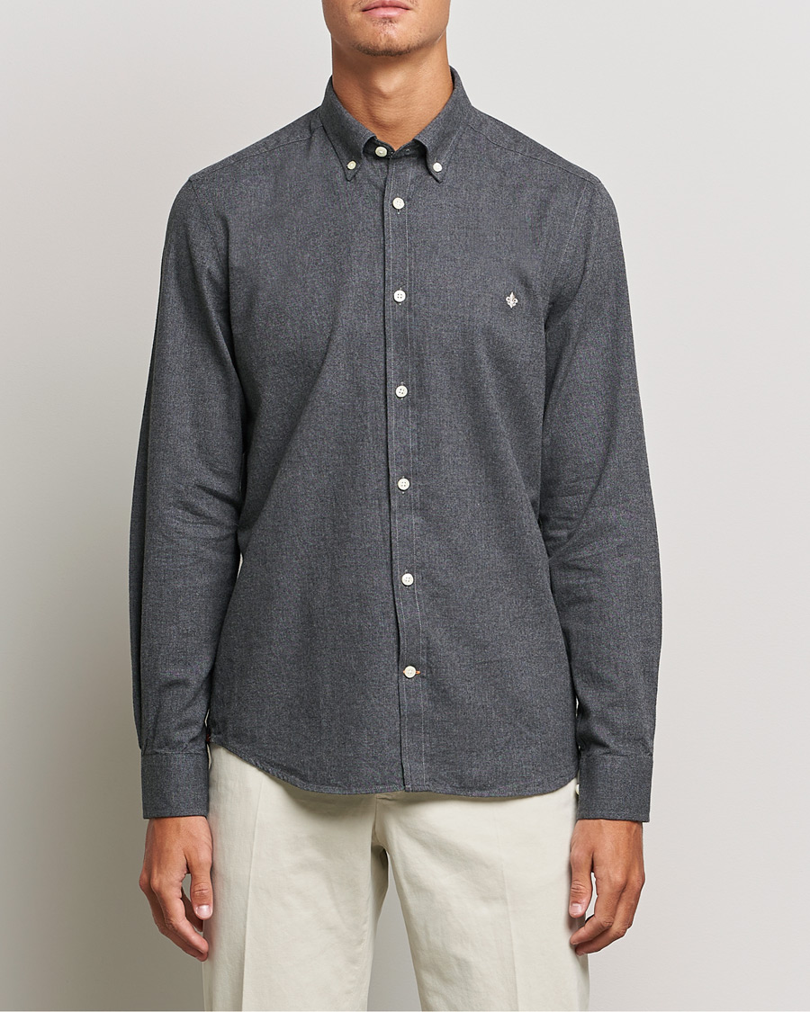 Men | Shirts | Morris | Watts Flannel Button Down Shirt Dark Grey