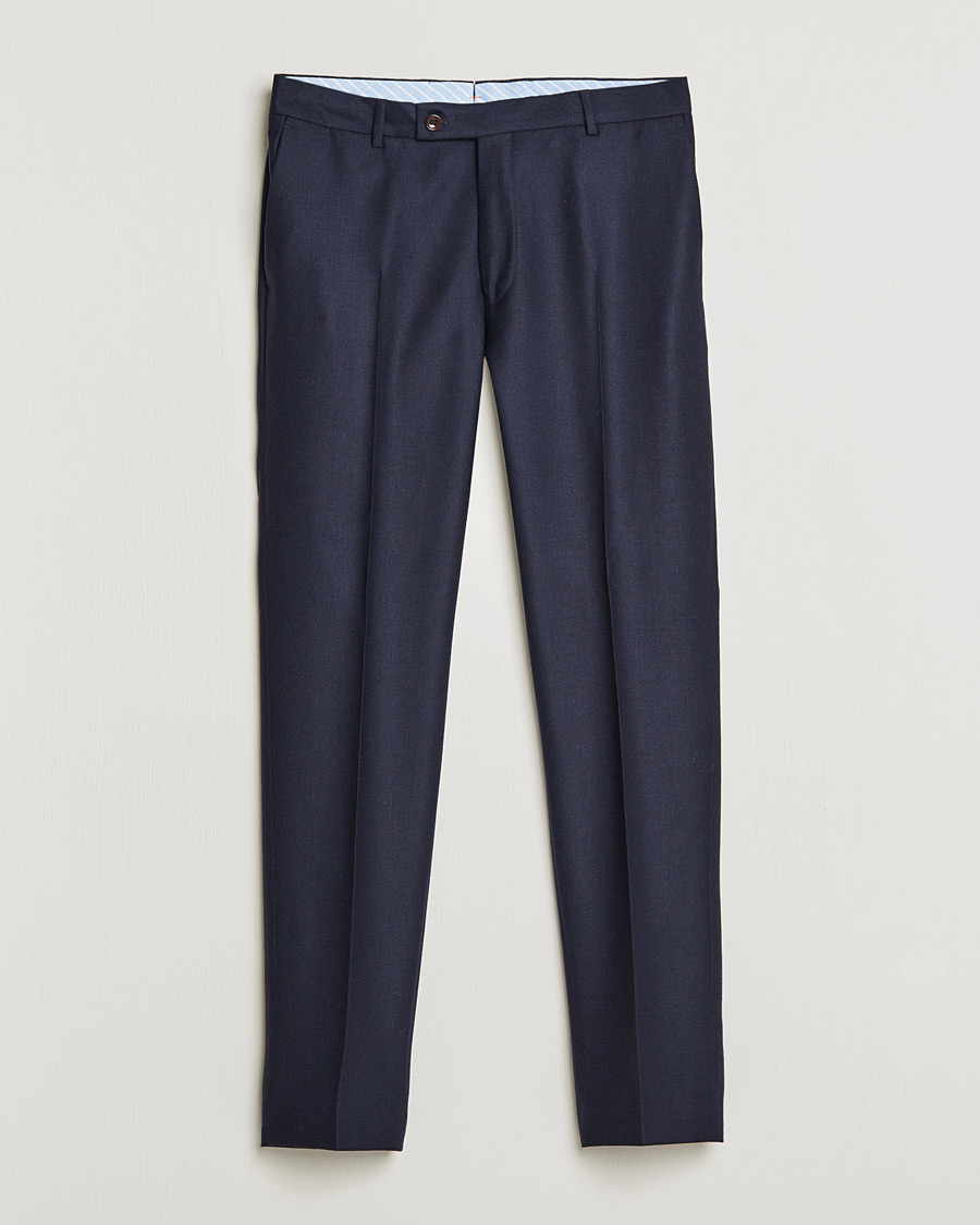 Men | Trousers | Morris | Bobby Flannel Trousers Navy