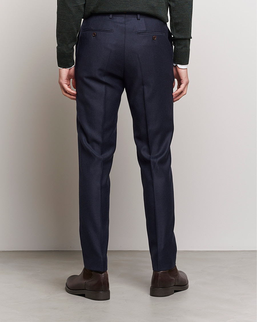 Men | Trousers | Morris | Bobby Flannel Trousers Navy