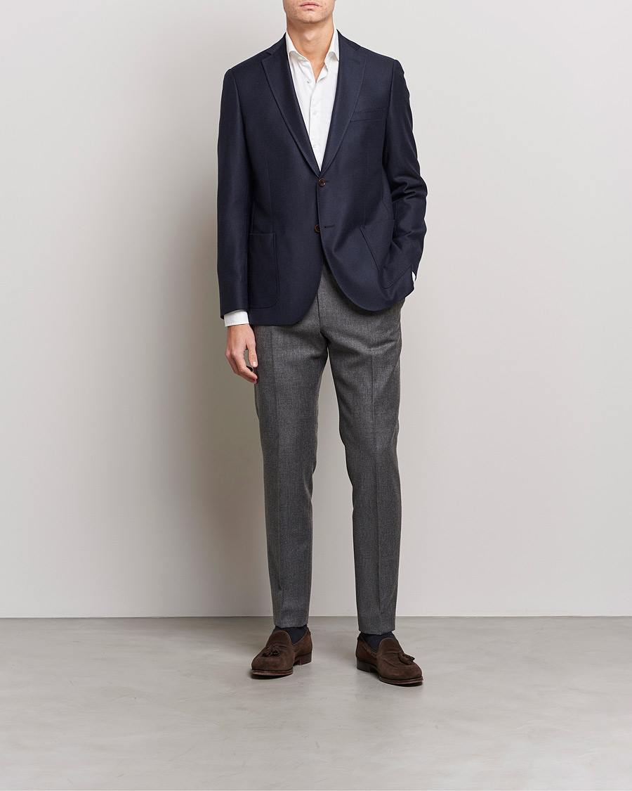 Men | Blazers | Morris | Archie Flannel Blazer Navy