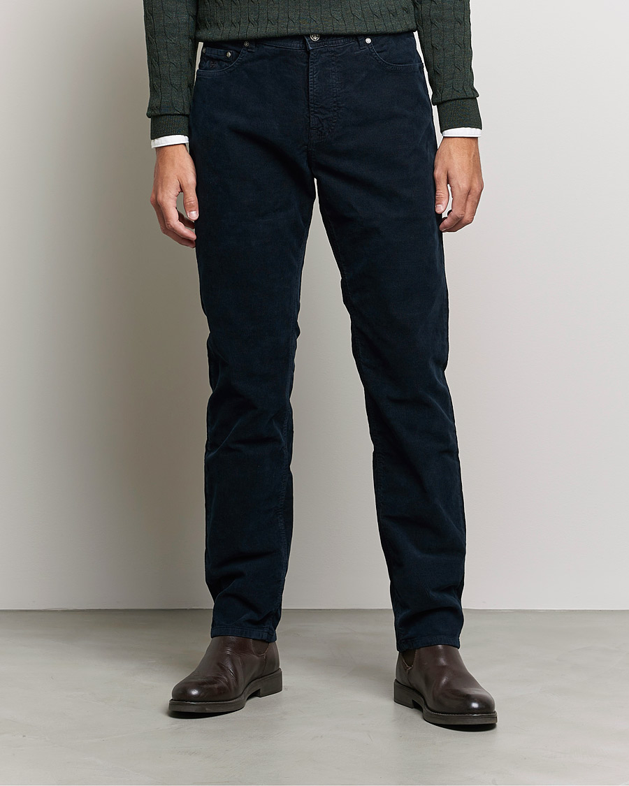 Men | Trousers | Morris | James Corduroy 5-Pocket Pants Navy