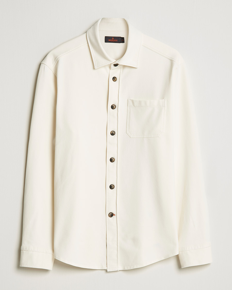 Men | Shirts | Morris | Cotton Jersey Overshirt Off White