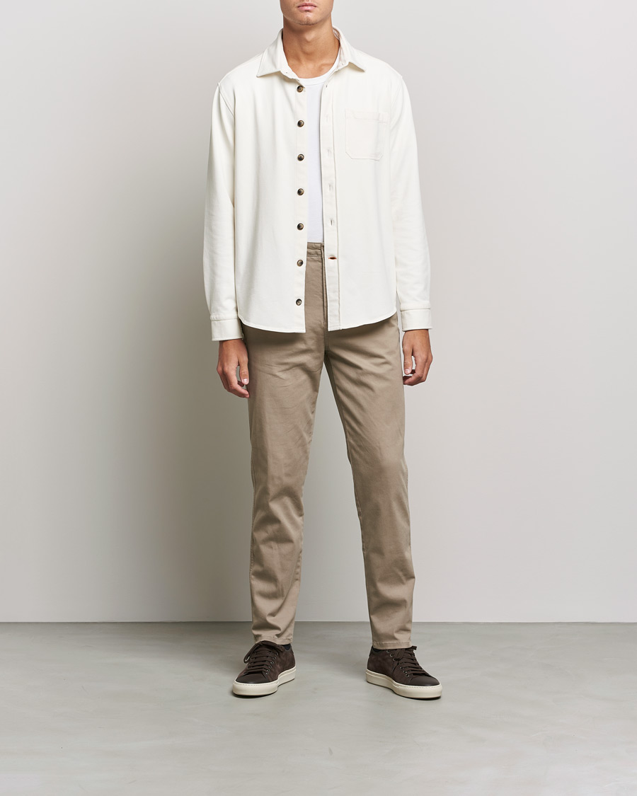 Men | Shirts | Morris | Cotton Jersey Overshirt Off White