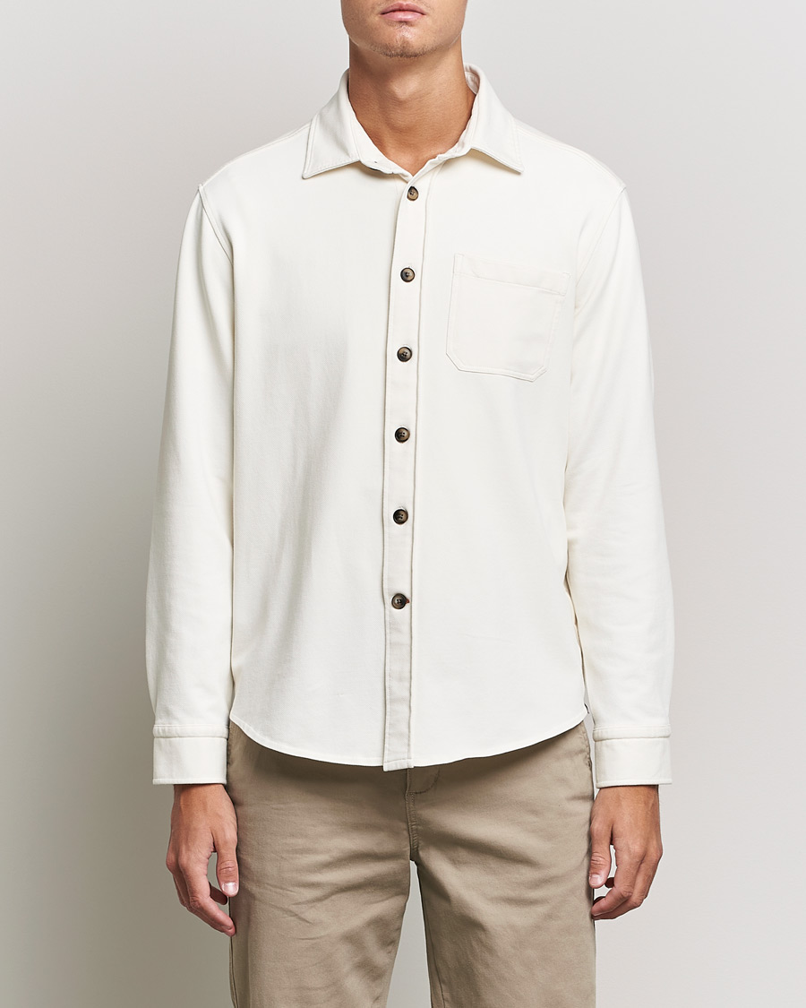 Men | Shirts | Morris | Cotton Jersey Overshirt Off White