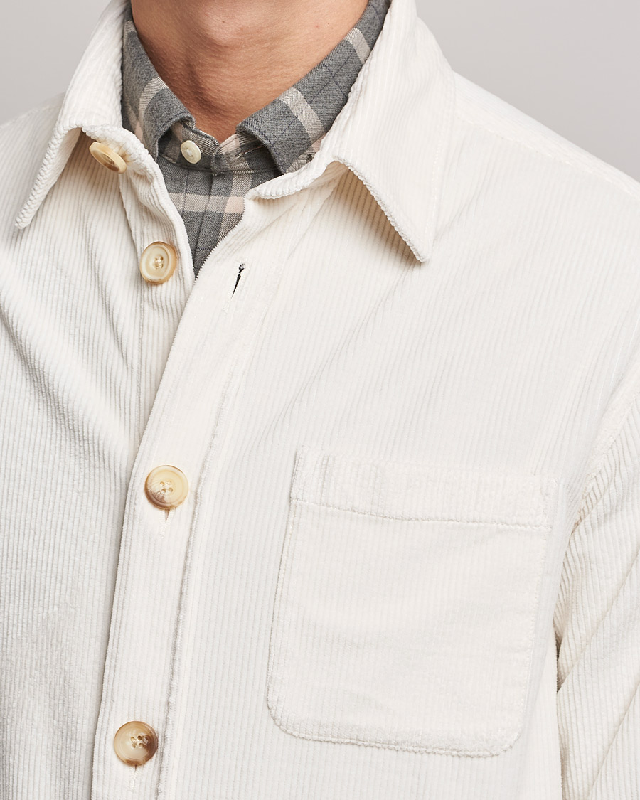 Men | Shirts | Morris | Heaton Corduroy Shirt Jacket Off White