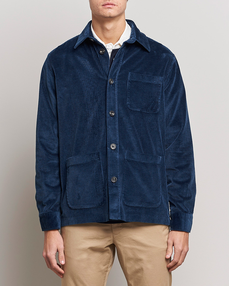 Men |  | Morris | Heaton Corduroy Shirt Jacket Blue