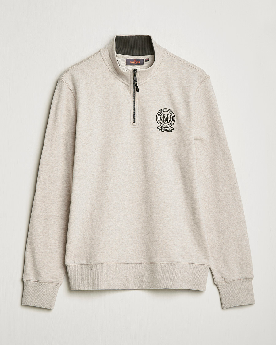 Men | Sweaters & Knitwear | Morris | Dante Half Zip Sweatshirt Khaki