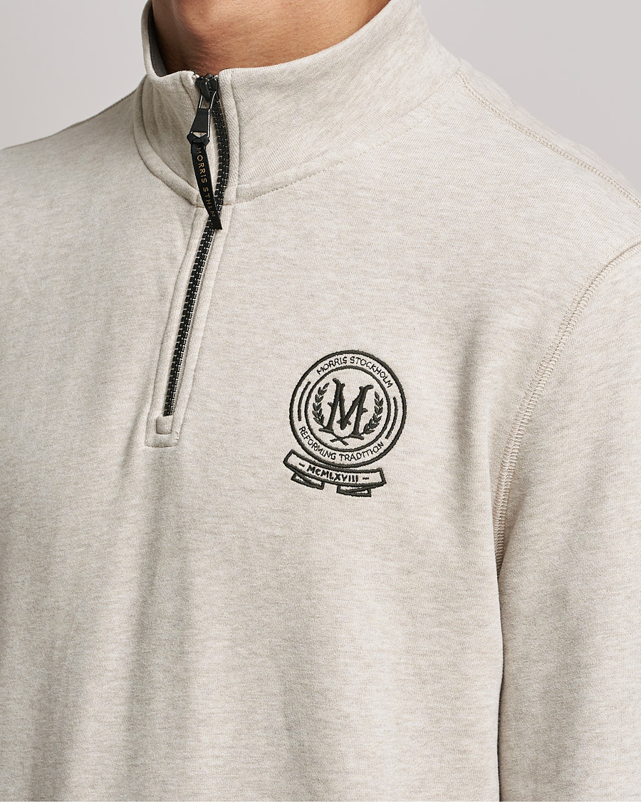 Men | Sweaters & Knitwear | Morris | Dante Half Zip Sweatshirt Khaki