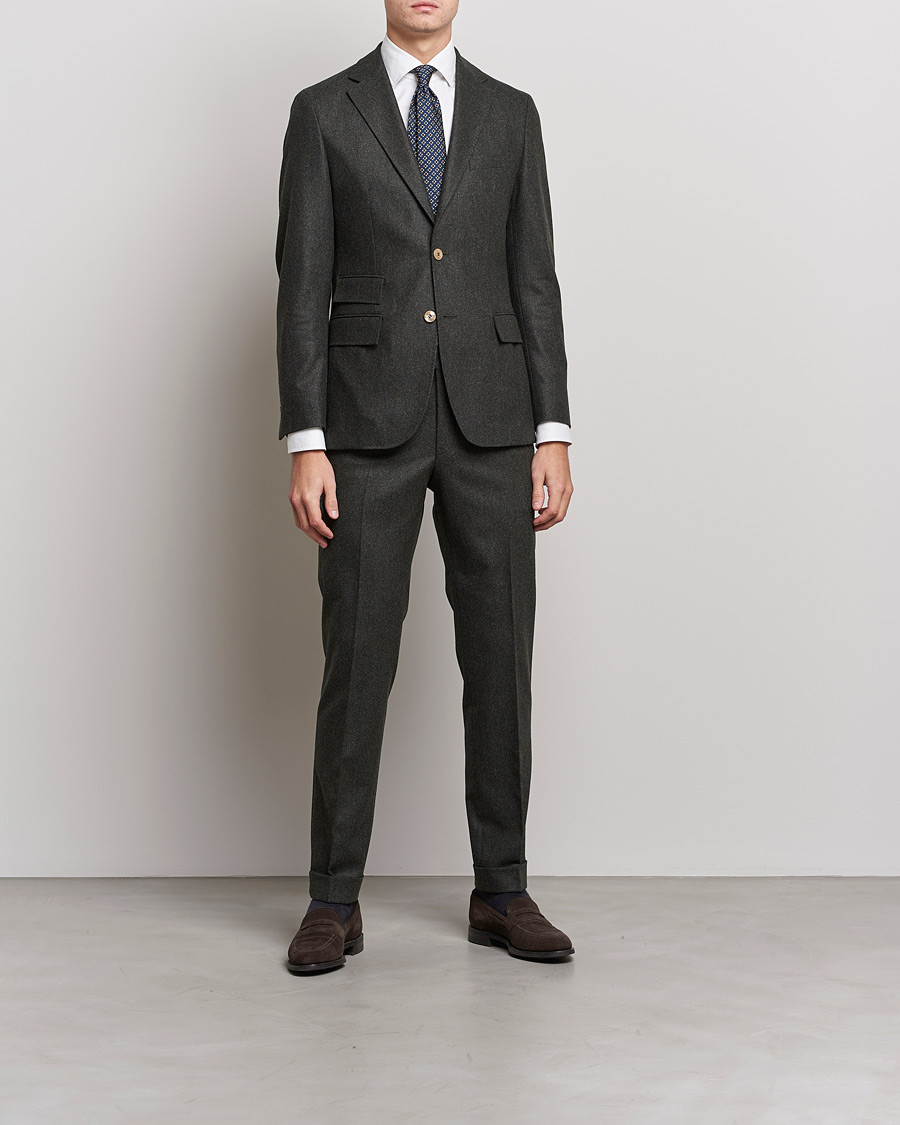 Men |  | Morris Heritage | Keith Flannel Suit Blazer Green